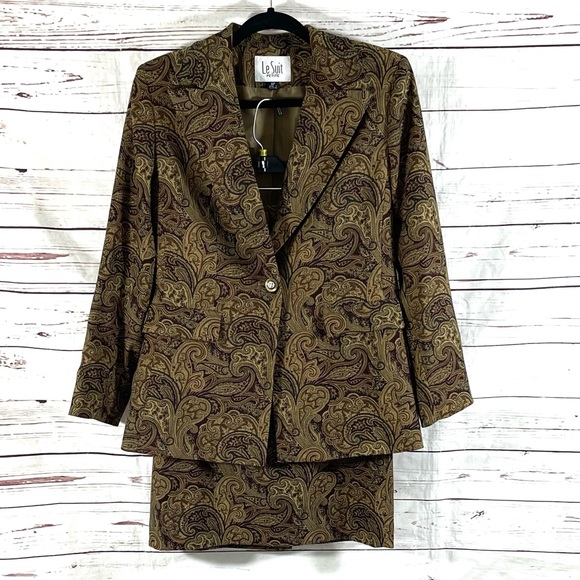 Le Suit Women's Shawl Lapel Skirt Suit Blue Size 8 main image 1